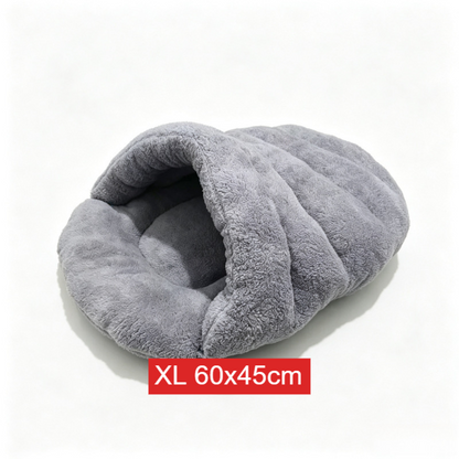 Semi-Enclosed Plush Cat Bed House