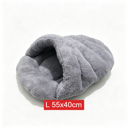 Semi-Enclosed Plush Cat Bed House